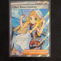 Pokemon Lillie's Determination Ultra Rare Full Art Holo Trainer 169/132 Me01 - Image 1