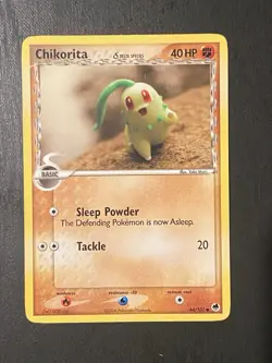 Pokemon TCG Chikorita Delta Species 44/101 Dragon Frontiers Regular LP Yuka Mori - Image 1