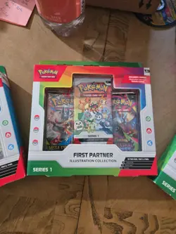 3x Pokemon First Partner Illustration Collection Series 1 SEALED IN HAND - Image 2