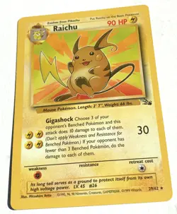 Pokemon TCG Raichu Fossil 29/62 Non Holo Rare Unlimited Vintage - Image 1