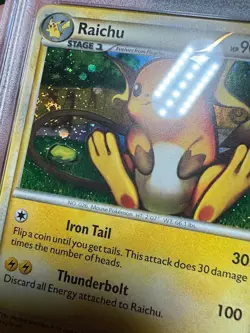 SWIRL PSA 9 RAICHU 10 HOLO HEARTGOLD & SOULSILVER POKEMON MINT - Image 3