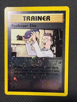 Professor Elm 3 BEST | WotC Promo | REVERSE HOLO | Vintage Pokemon LP Swirls! - Image 1