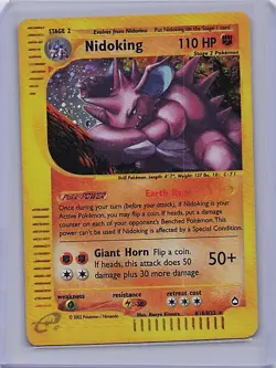 Nidoking H18/H32 Holo Holo Rare Aquapolis Pokemon Lightly Played - Image 1