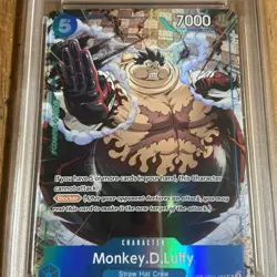 Namco Monkey D. Luffy OP11-058 Treasure Rare Foil Carrying on His Will PSA 8 - Image 3