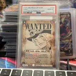 One Piece Carrying on His Will Wanted Poster Sabo OP13-120 Alternate Art PSA 10 - Image 3