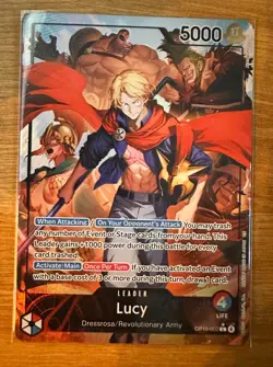 SHIPS TODAY One Piece Lucy Alt Art Leader OP15-002 Adventure on Kamis Island ENG - Image 1