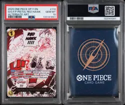 2025 One Piece Gum-Gum Fire-Fist Pistol Red Hawk Alternate Art #OP11-114 PSA 10 - Image 3