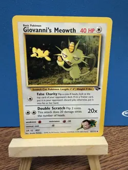 Pokemon TCG Giovanni’s Meowth 43/132 Gym Challenge Uncommon WOTC Vintage Card - Image 1