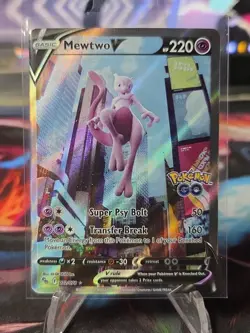 Pokemon Go Mewtwo v Full Art Holo Ultra Rare Card 072/078 Pokemon TCG - Image 1