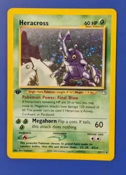 Heracross 6/111 Neo Genesis 1st Edition Holo Rare Pokemon Card Non Smoking LP - Image 2