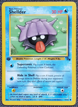1st Edition Shellder - Fossil - #54/62 - Vintage Pokemon Card 1999 WOTC - Image 1