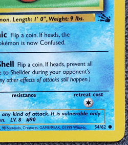 1st Edition Shellder - Fossil - #54/62 - Vintage Pokemon Card 1999 WOTC - Image 4