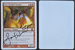 Signed MTG Magic Sam Wood Artist Proof _ Eighth Ed 8E _ TWO-HEADED DRAGON _1/50! - Image 1