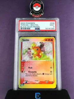 🔥MINT TORCHIC PROMO🔥 | Black Star 008 | Pokemon Rare Reverse Holo | PSA 9 | - Image 1