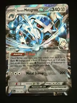 Steven's Metagross ex 145/182 Destined Rivals Double Rare Pokemon TCG Card NM - Image 1