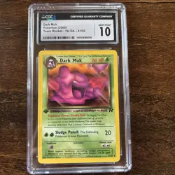 Pokemon Dark Muk 41/82 1st Edition Team Rocket CGC 10 Gem Mint - Image 1