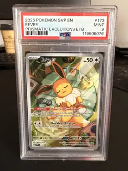2025 POKEMON SVP EN-SV BLACK STAR PROMO #173 EEVEE PSA 9 - Image 1