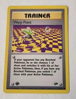 POKEMON WARP POINT 126/132 1ST EDITION TRAINER GYM CHALLENGE - Image 1