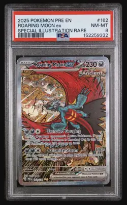 2025 POKEMON PRE EN-PRISMATIC EVOLUTIONS #162 ROARING MOON EX PSA 8 - Image 1