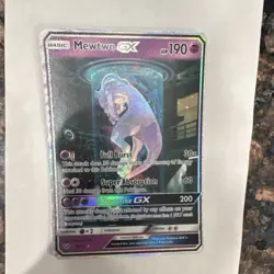 Pokemon Mewtwo GX 78/73 Shining Legends Shiny Holo Rare Basic 190 HP 200 Attack - Image 1