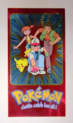 2000 Topps Pokemon TV Tin Topper Jumbo 2 of 5 Ash Misty Brock Series 2 Animation - Image 2