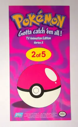 2000 Topps Pokemon TV Tin Topper Jumbo 2 of 5 Ash Misty Brock Series 2 Animation - Image 3