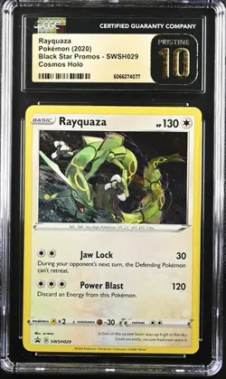 CGC 10 PRISTINE Rayquaza Holo SWSH029 Crown Zenith Sea & Sky Collection Pokemon - Image 1
