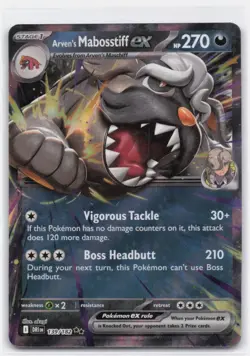ARVEN'S MABOSSTIFF EX 139/182 DOUBLE RARE DESTINED RIVALS POKEMON - Image 2