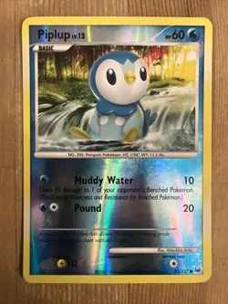 Pokemon TCG Piplup Platinum 85/127 Reverse Holo Common LP - Image 1