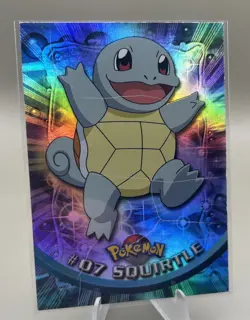 1999 Topps Pokemon Rainbow Foil #07 Squirtle Holo Blue Logo Series 1 TV 1st - Image 1