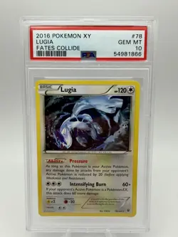 Pokemon Lugia Fates Collide Rare #78/124 PSA 10 Gem Mint English 2016 Low Pop 47 - Image 1