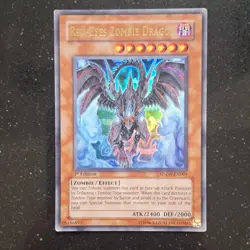 Konami Red-Eyes Zombie Dragon Holo 1st Ed Zombie World SDZW-EN001 Yu-Gi-Oh! - Image 1