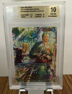 2026 One Piece The Azure Sea's Seven PRB02-006 Roronoa Zoro SP BGS 10 PRISTINE - Image 1