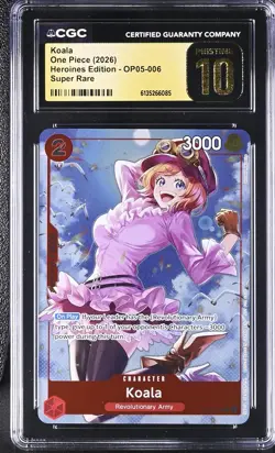 One Piece GRADED Koala OP05 Heroines Alt Art SR PRISTINE 10 CGC ENGLISH - Image 1
