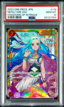PSA 10 GEM MINT JAPANESE ONE PIECE 2023 NEFELTARI VIVI OP04-118 SEC - Image 1