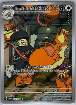 Team Rocket's Raticate 202/182 SV10: Destined Rivals - Pokemon Card - NM - Image 1