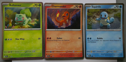 Bulbasaur Charmander Squirtle 3 Card Set Cosmo Holo Rare SVP En Pokemon - Image 1