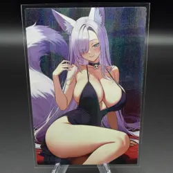 Foxy Kuro Kitsune Anime Waifu Card Doujin ACG Goddess Holo - Image 1