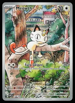 Meowth 106/094 Holo Illustration Rare Phantasmal Flames Pokemon Card - Image 1