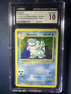CGC 10 English Blastoise 003/034 Trading Card Game Classic Holo - Image 1