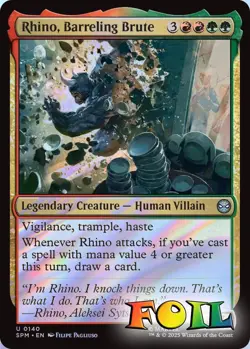 Rhino, Barreling Brute 0140 MTG Marvel's Spider-Man Uncommon NP Foil - Image 1