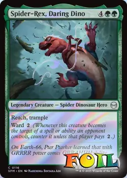 Spider-Rex, Daring Dino 0116 MTG Marvel's Spider-Man Common NP Foil - Image 1