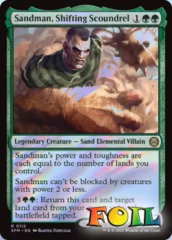 Sandman, Shifting Scoundrel 0112 MTG Marvel's Spider-Man Rare NP Foil - Image 1