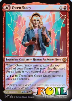 Gwen Stacy 0078 MTG Marvel's Spider-Man Mythic NP Foil - Image 1