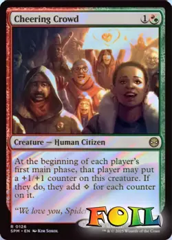 Cheering Crowd 0126 MTG Marvel's Spider-Man Rare NP Foil - Image 1