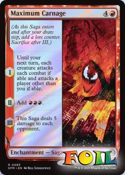Maximum Carnage 0083 MTG Marvel's Spider-Man Rare NP Foil - Image 1