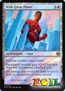 With Great Power . . . 0024 MTG Marvel's Spider-Man Rare NP Foil - Image 1
