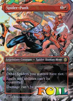 Spider-Punk 0207 Borderless 0207 MTG Marvel's Spider-Man Rare NP Foil - Image 1