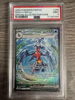 Pokemon 2023 Garchomp EX Card 245/182 Sir Paradox Rift PSA 9 - Image 1