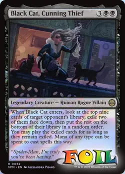 Black Cat, Cunning Thief 0052 MTG Marvel's Spider-Man Rare NP Foil - Image 1